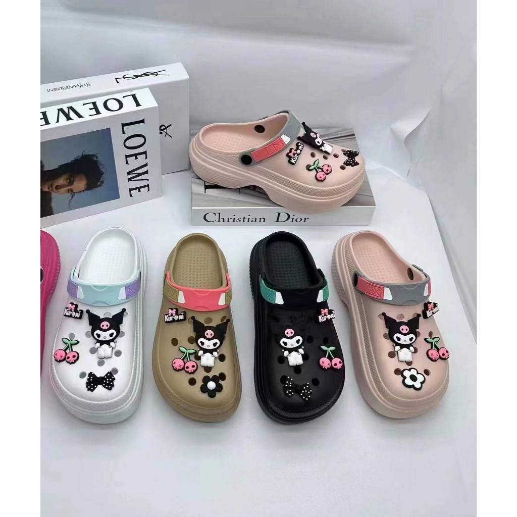 Crocs bae clog with Kuromi jibbitz wedges sandals fashion for women ...
