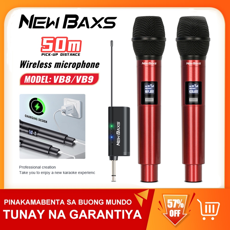 NEW BAXS VB8/VB9 UHF wireless na mikropono Plug and Play 6.5MM 50M na ...