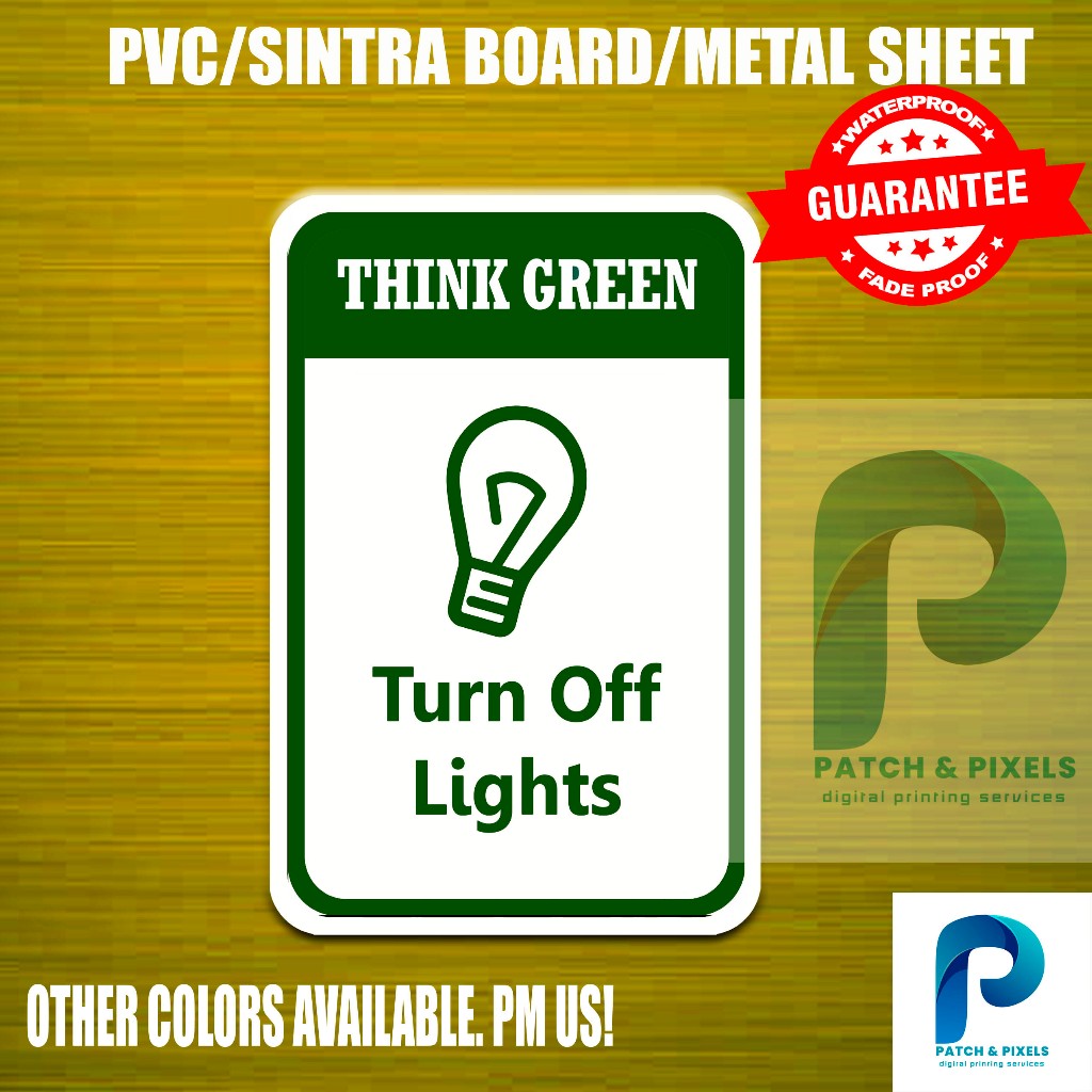 Patch and Pixels House Rules/Turn Off Lights Signage PVC/Sticker ...