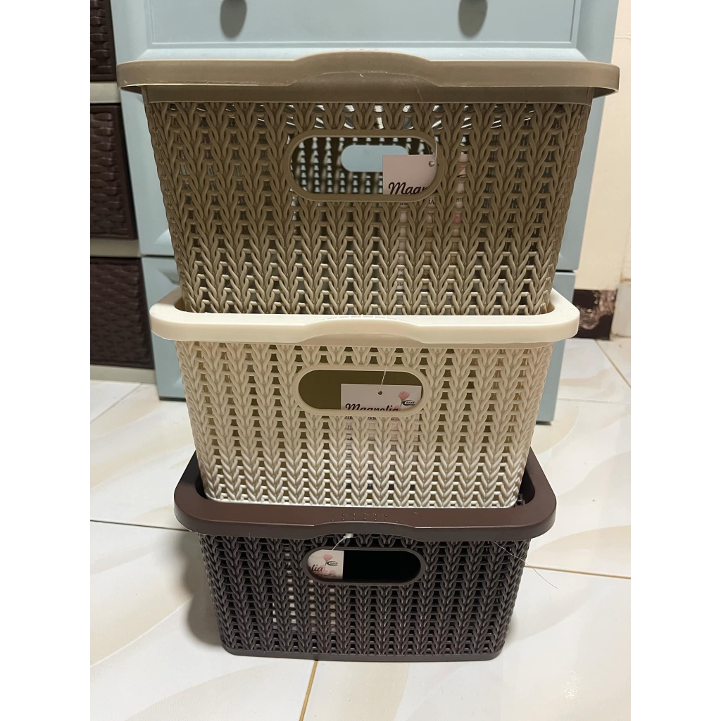 NIKKO MAGNOLIA RATTAN BASKET W/COVER / MULTIPURPOSE RATTAN ORGANIZER ...