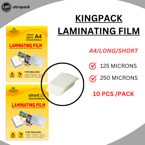 KINGPACK LAMINATING FILM/ A4/LONG/SHORT/ 10PCS PER PACK | Shopee ...