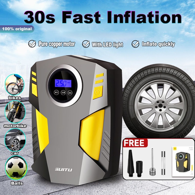 Portable Tire Inflator Car Tyre Air Compressor Vehicle Pump 12V LED ...