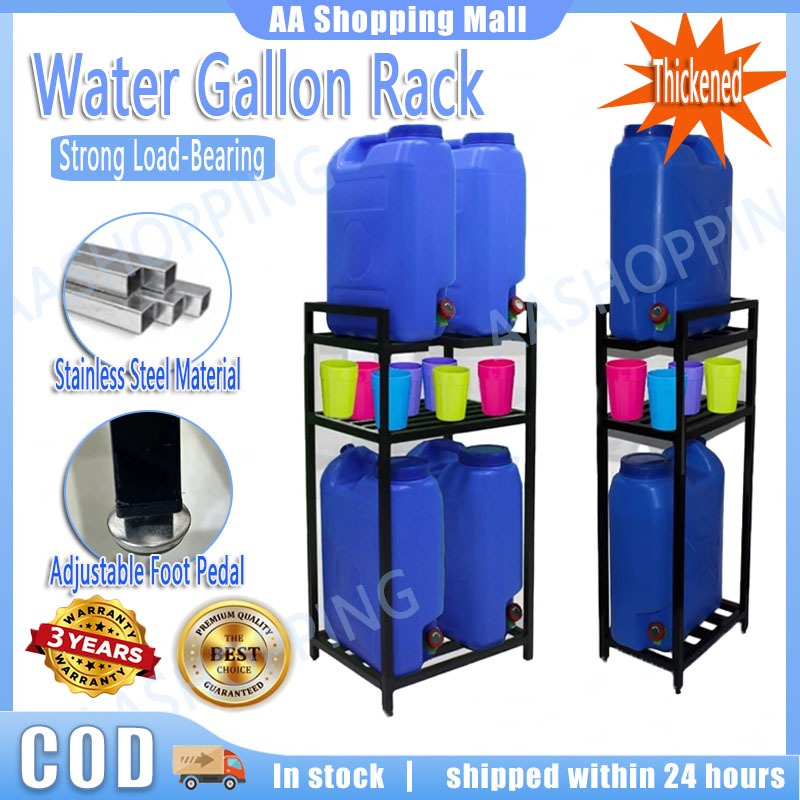 Water Gallon Rack Three Layers Water Container Rack Household Stainless ...