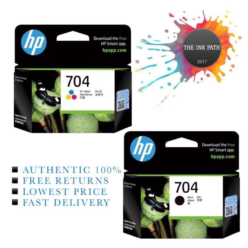 Genuine HP 704 Black or Colored Ink Cartridge | Shopee Philippines