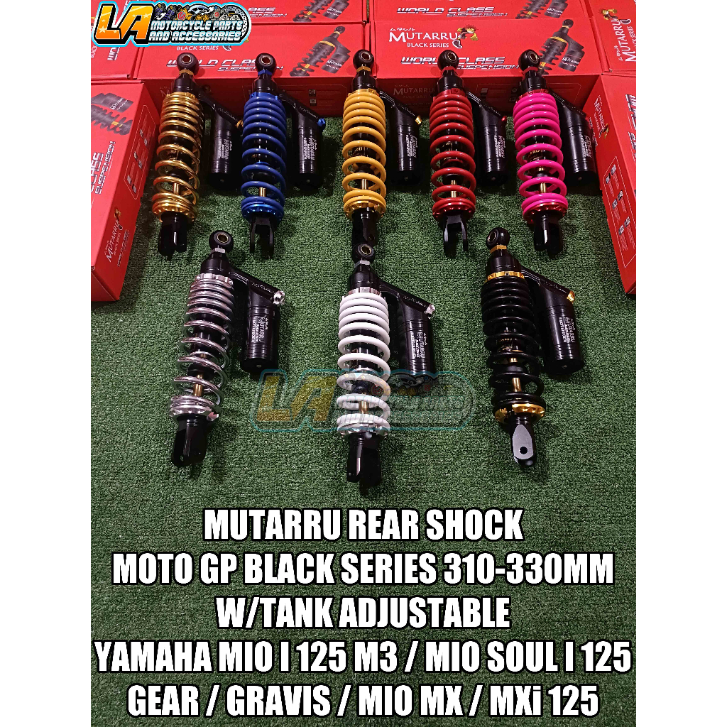 MUTARRU REAR SHOCK MOTO GP BLACK SERIES 310-330MM W/TANK ADJUSTABLE ...