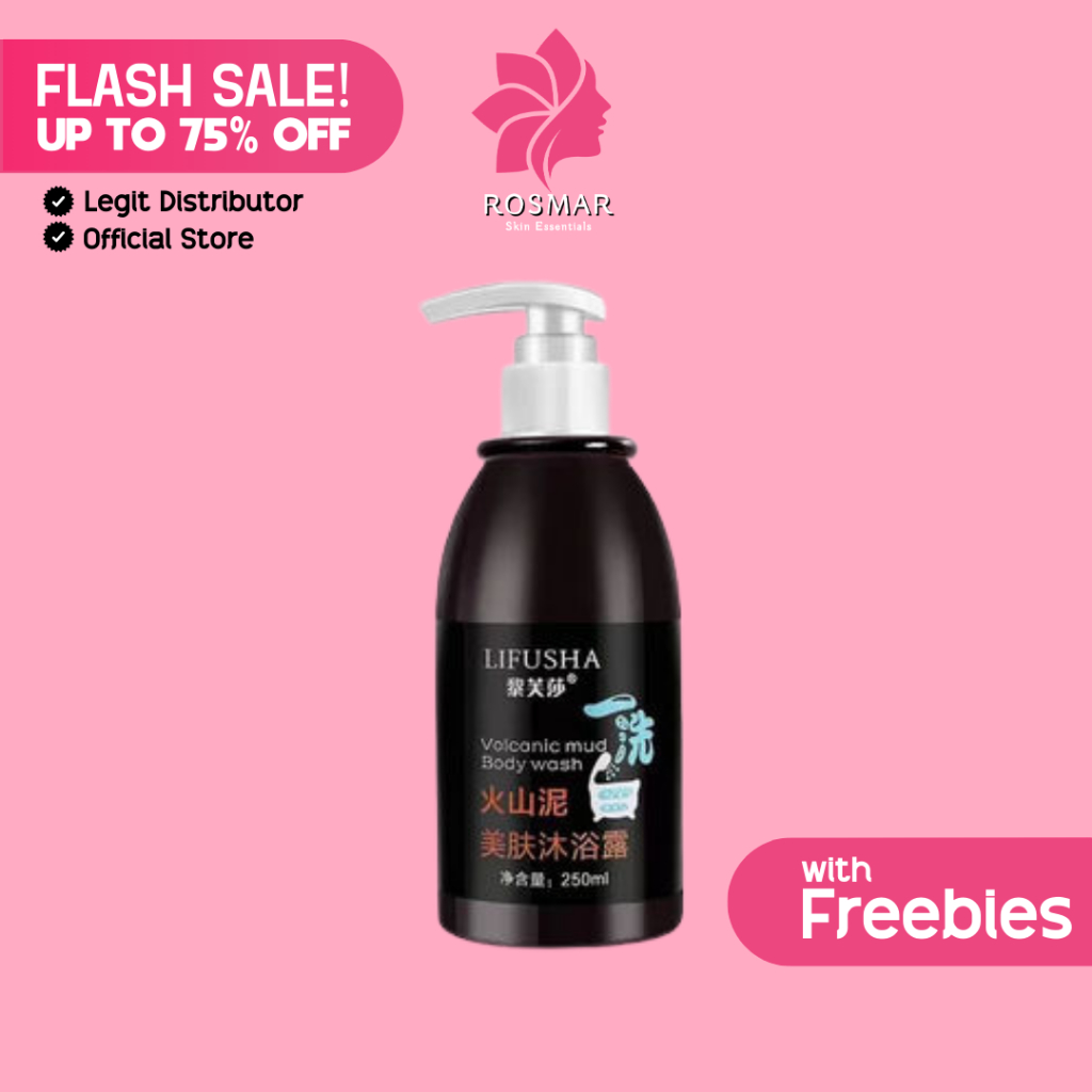 Original Lifusha Volcanic Mud Body Wash Whitening Bath 250ml Shower