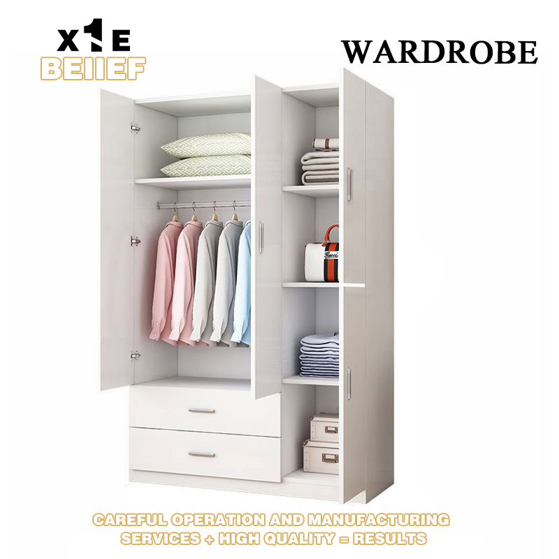Modern simple solid wood combination wardrobe, family bedroom, rental ...
