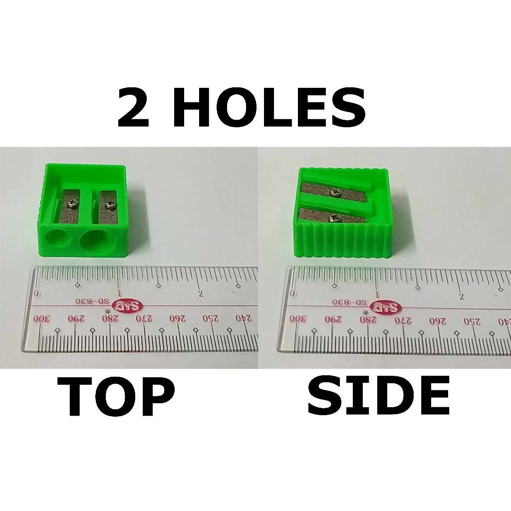 PENCIL SHARPENER 2 HOLES DOUBLE HOLE ASSORTED COLOR ( PRICE PER PIECE ...