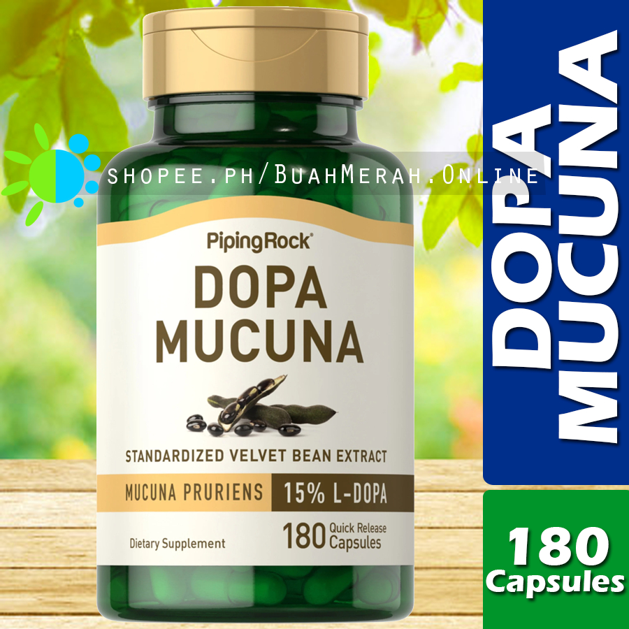 DOPA MUCUNA VELVET BEAN EXTRACT 350mg x 180 Capsules Mucana Pruriens