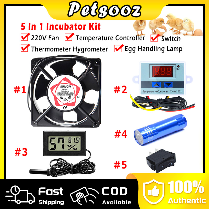 DIY incubator complete set(220V Exhaust Blower Fan + Thermostat) for
