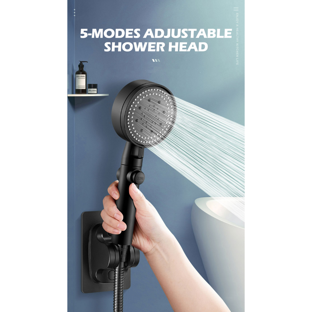 Avinas 3 in 1 Shower Head With Hose Set Black High Pressure Bathroom ...
