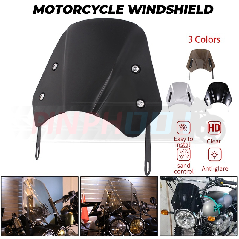 Motorcycle Windshield For Cafe Racing 5-7inch ABS Windshield | Shopee ...