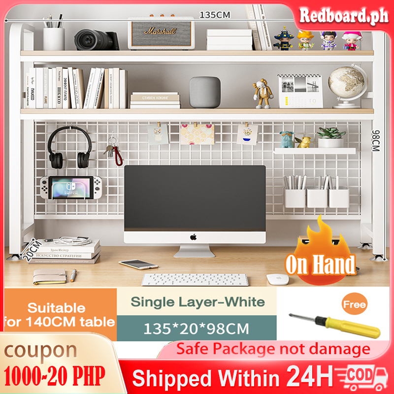 【On hand】Table Bookshelf Rack Grid Multi-layer Desktop Organizer ...