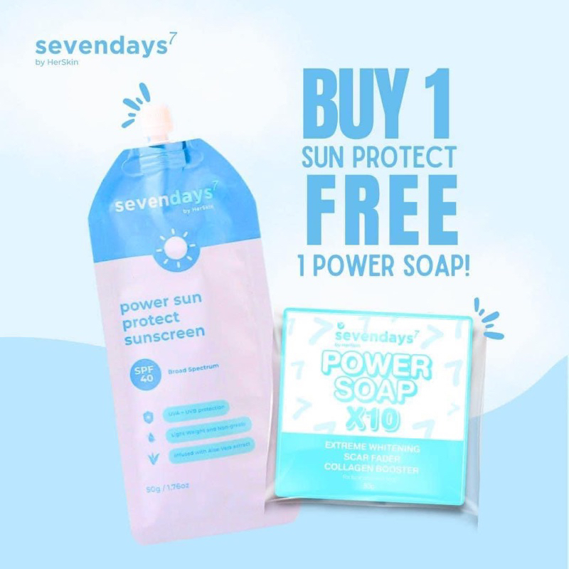 Sevendays Power Sun Protect Sunscreen 40 SPF With free POWERSOAP ...