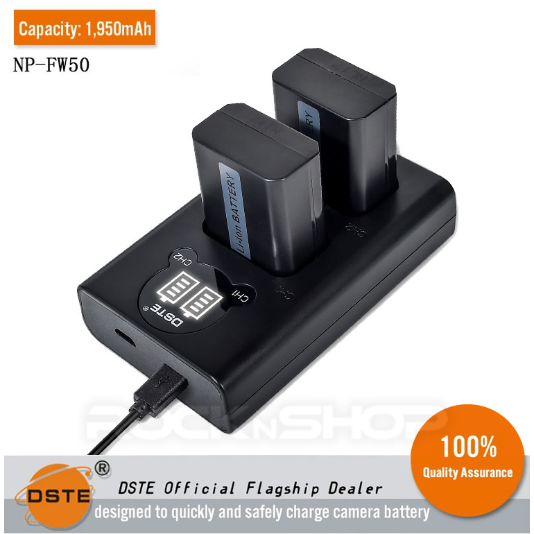 DSTE Replacement for NP-FW50 NPFW50 Battery or Charger Compatible Sony  A6000 A6300 A6500 A7 A7ii