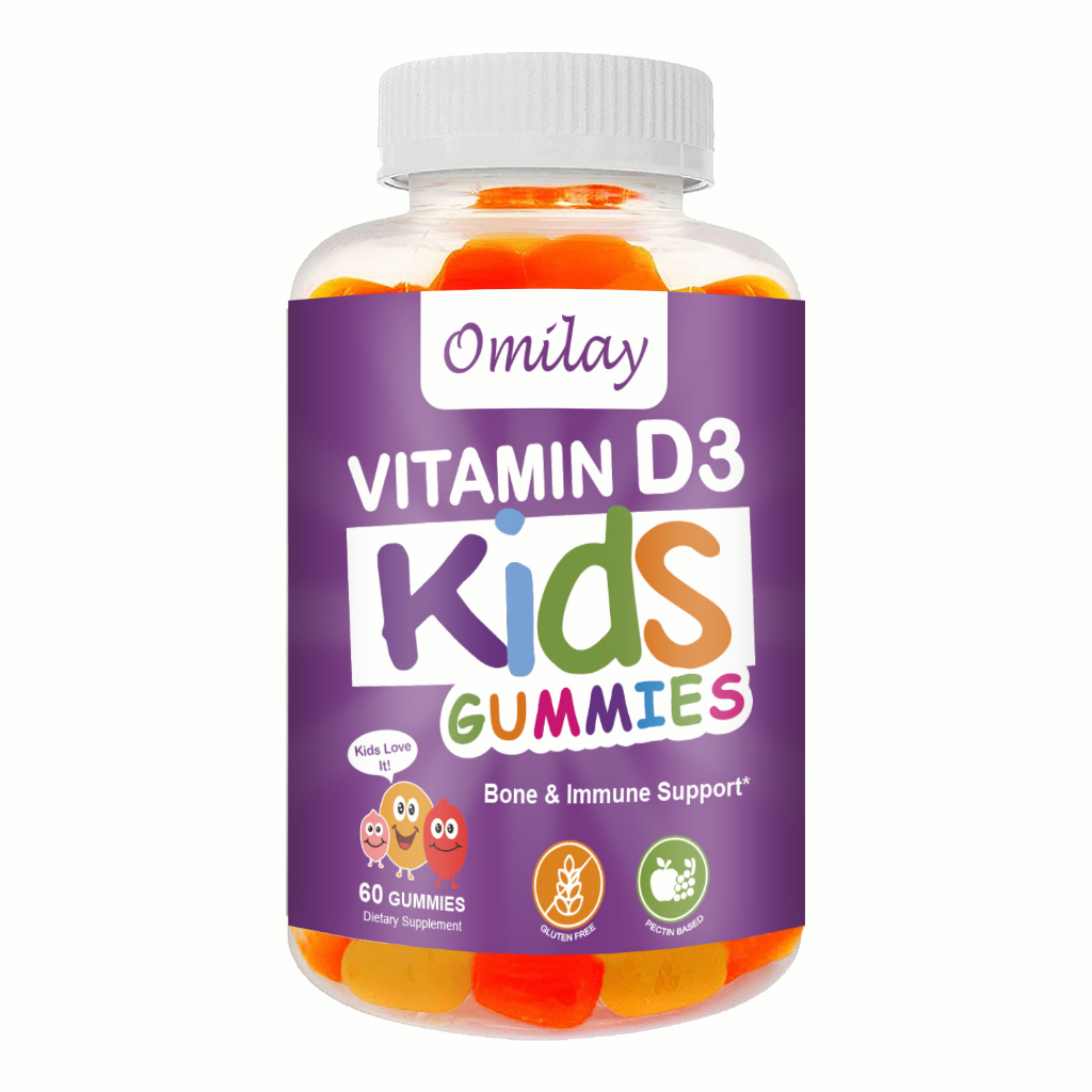 Omilay Kids Organic Vitamin D3 Bone and Immune Health Vegan Gummy 60