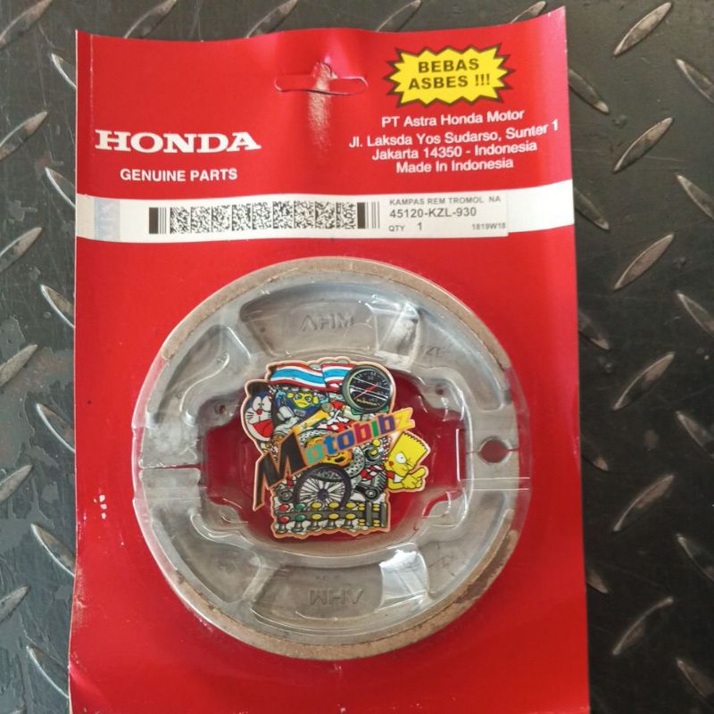 Genuine Brake shoe Honda Click v1 v2 v3 bear fi v1 v2 Shopee Philippines
