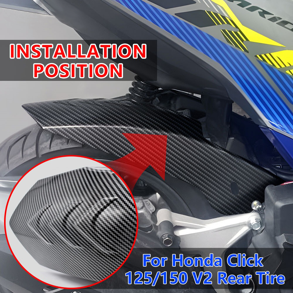 [stock] Rear Tire Hugger Honda Click 125i v3/v2/v1 Carbon White For ...