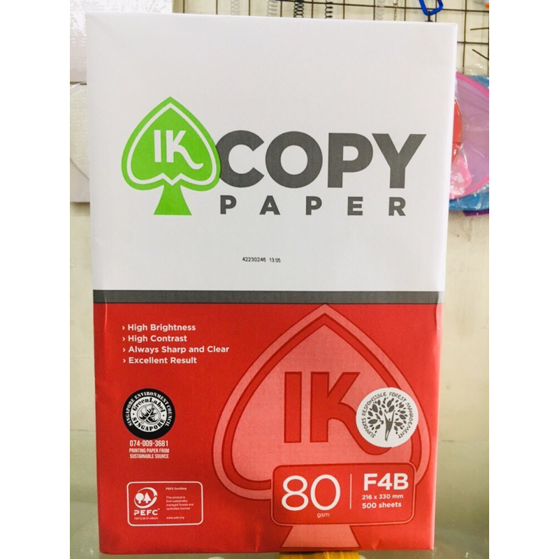 BOOK PAPER 80GSM IK COPY PAPER 500SHEETS SOLD PER REAM Shopee Philippines