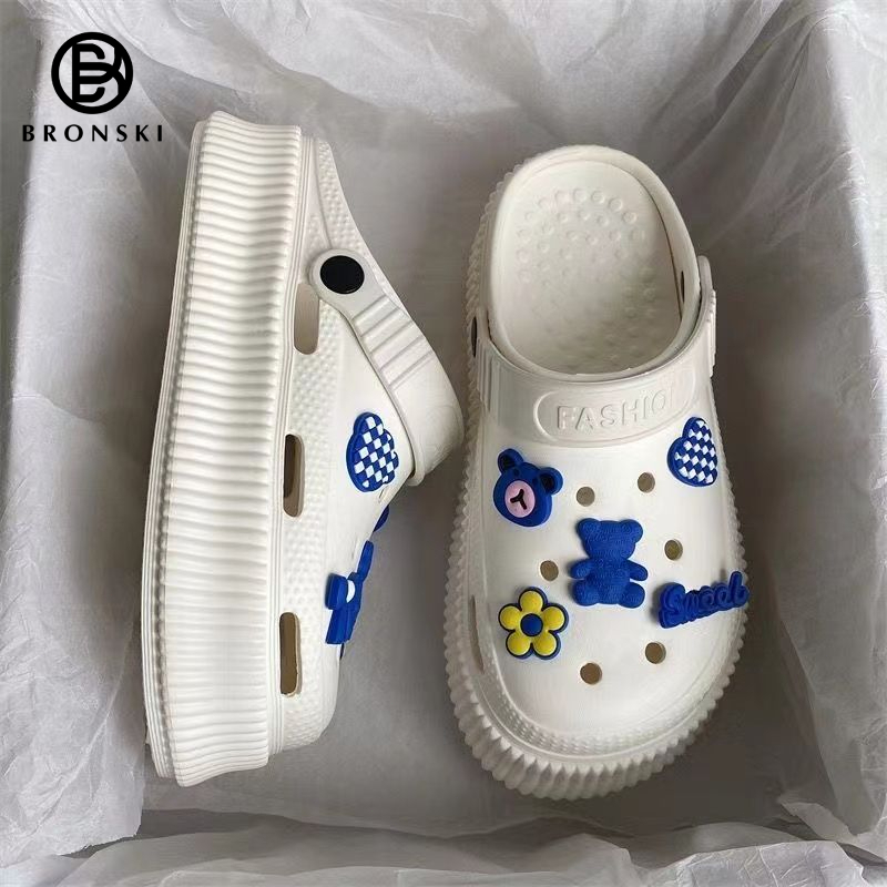 BRONSKI Women Sandals Cartoon Slippers White Sandals For Women Chunky ...