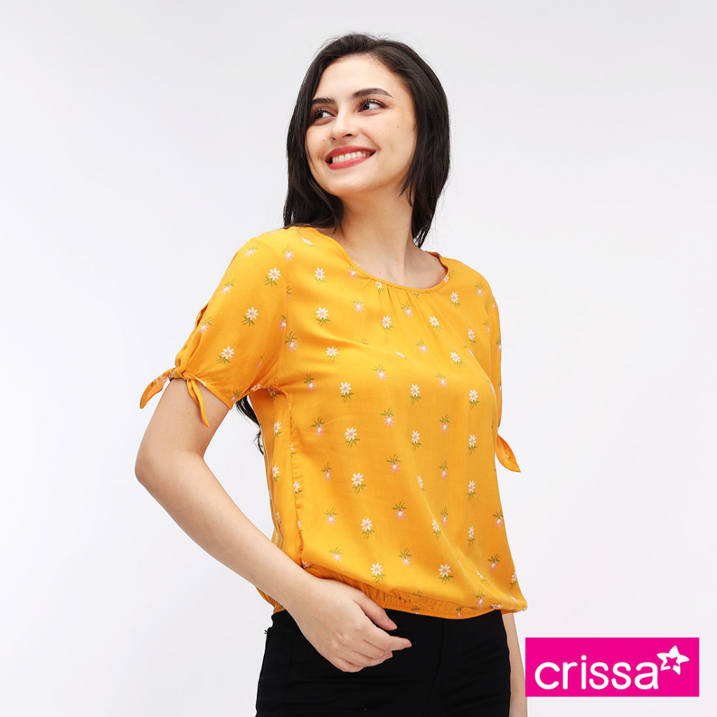 Crissa Woven Printed Rayon Short Sleeves Blouse CSFT18-0034 | Shopee ...