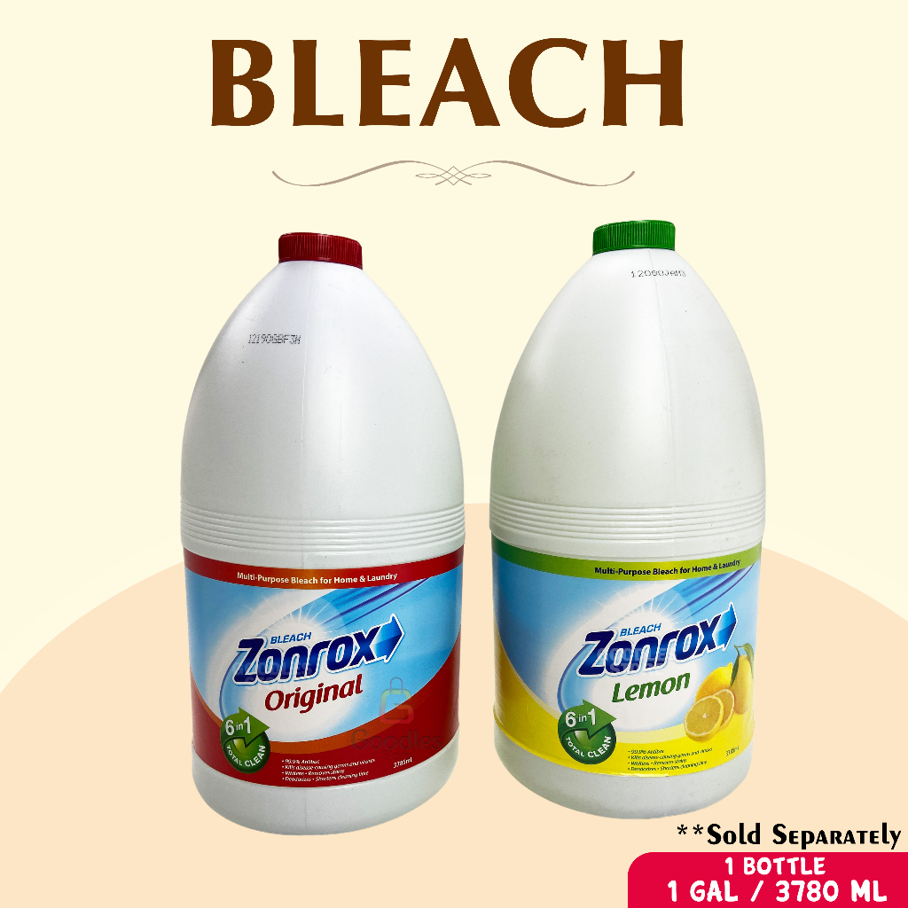1 Gallon 3785 ml Zonrox Bleach Original Zonrox Bleach Lemon Clorox