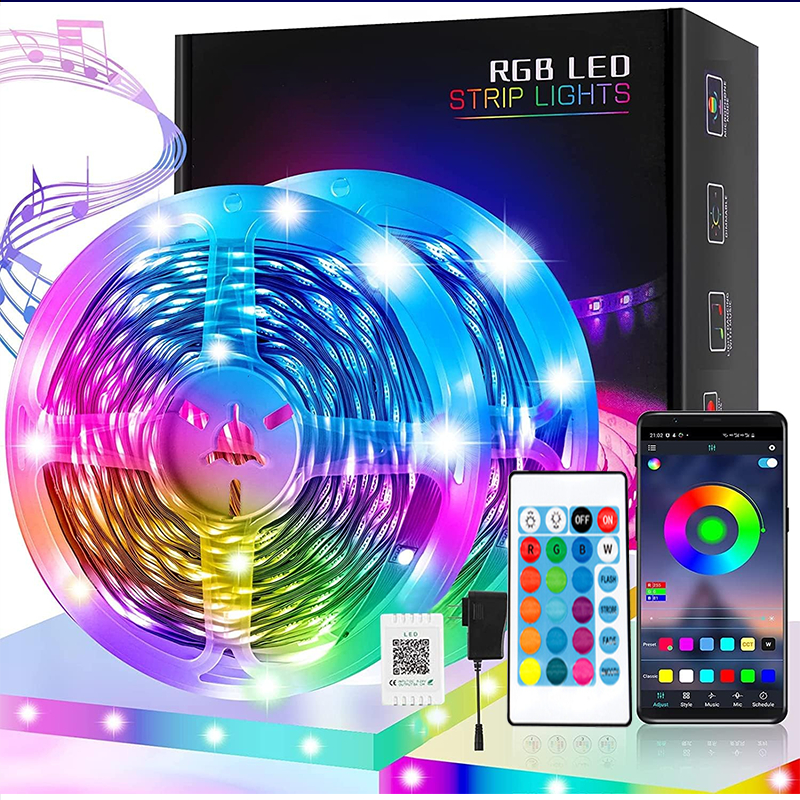 Inplay Bluetooth Led Strip Lights Music Sync Rgb Color Changing With Remote Smart Phone App