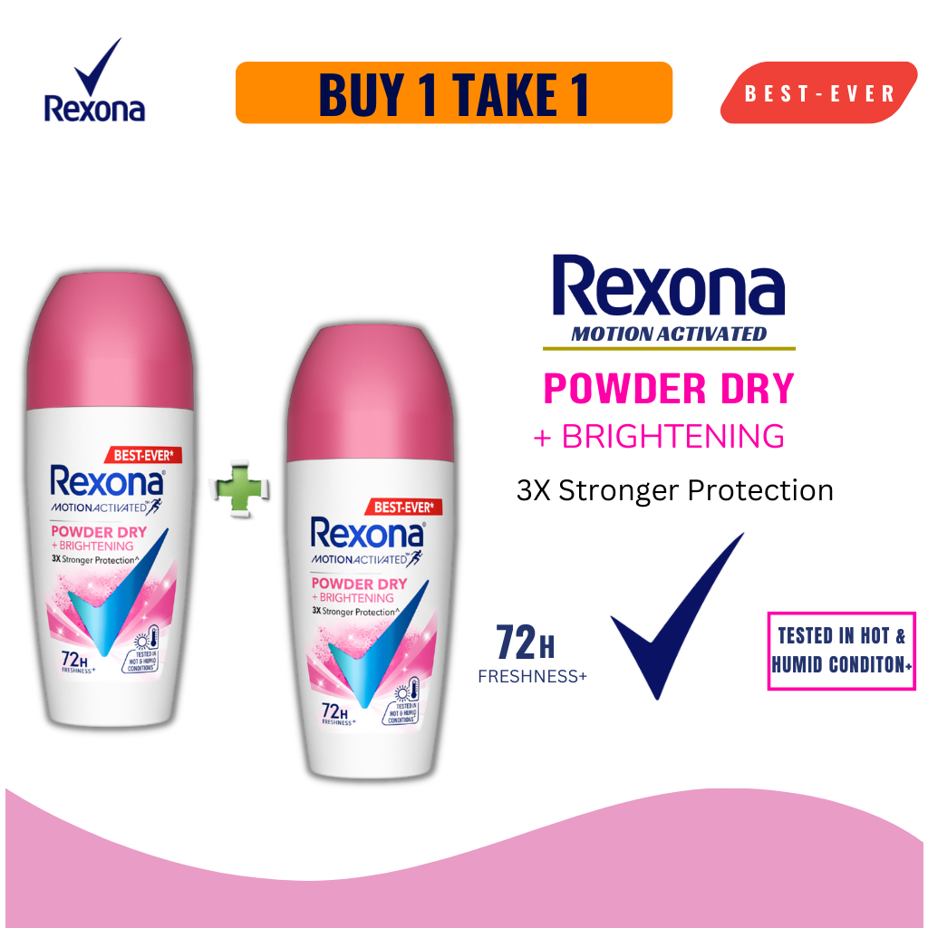 AP Buy1 Take1 Rexona Motion Activated Deodorant Roll On Powder Dry Plus ...