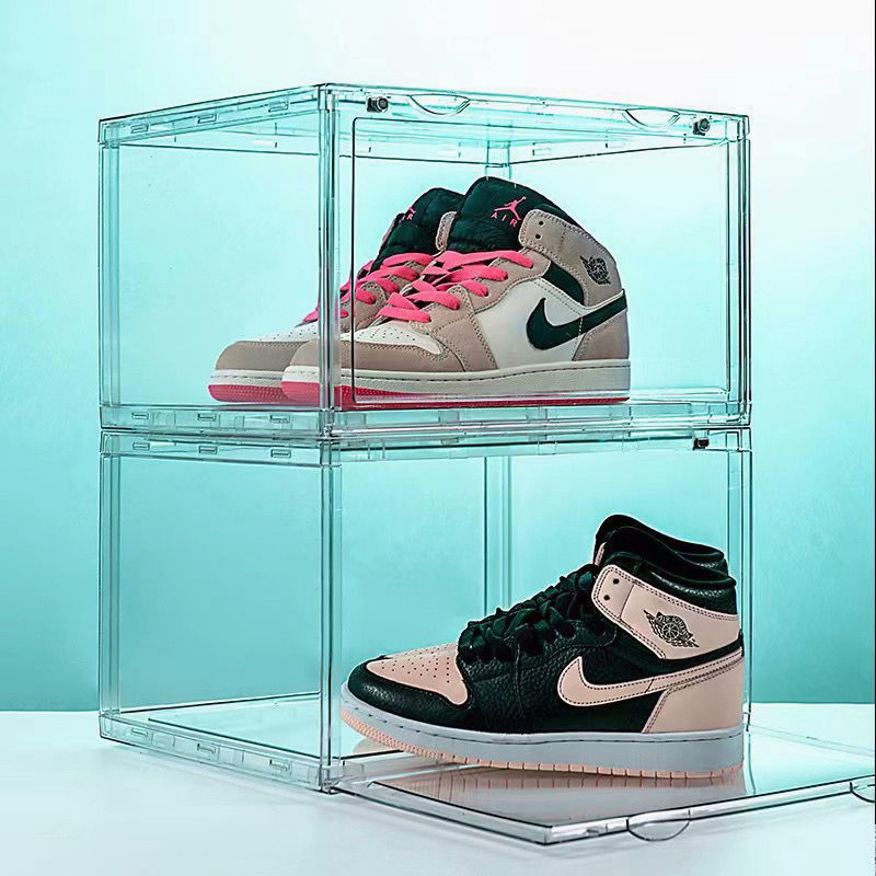 Acrylic Magnetic side drop shoe box basketball shoe box Multifunctional ...