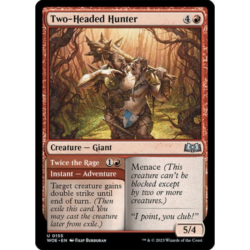 TwoHeaded Hunter WOE MTG Cards (WotC) Shopee Philippines