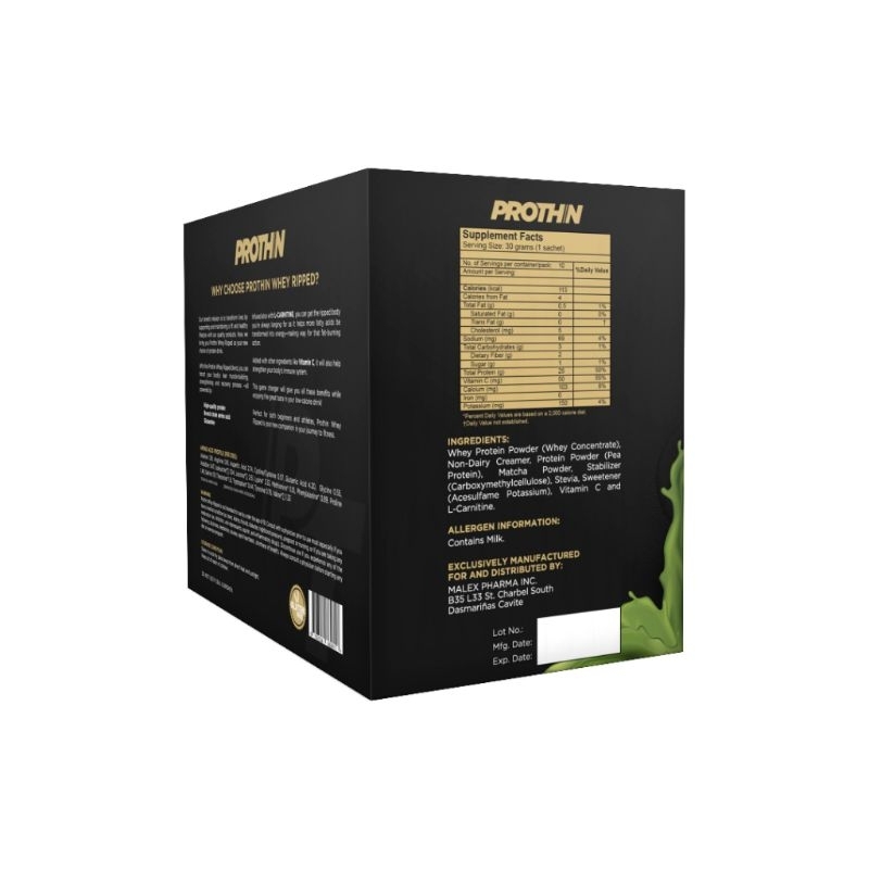 Prothin Whey Ripped Powder, 10 servings, Matcha Flavor | Shopee Philippines