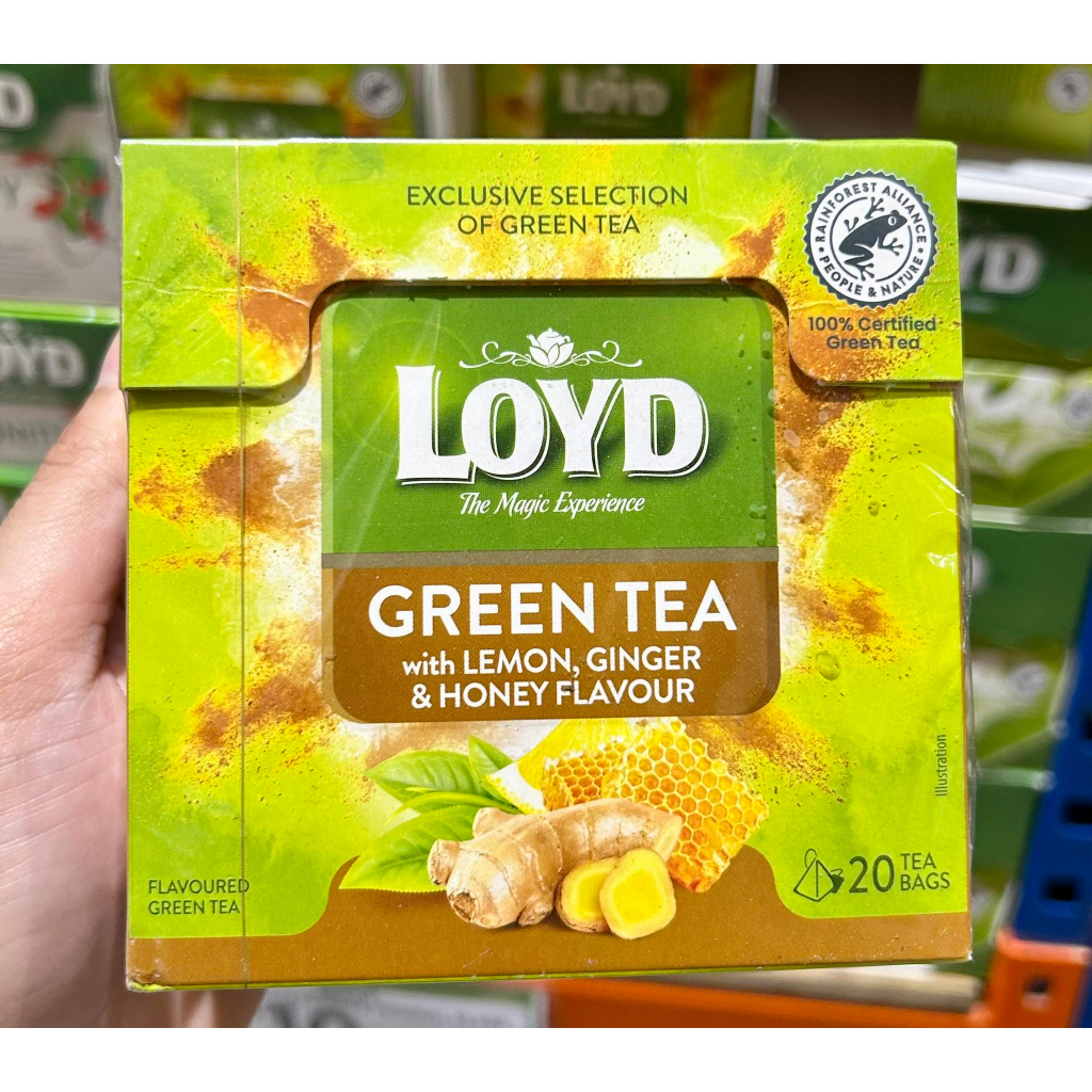 LOYD GREEN TEA WITH LEMON, GINGER & HONEY FLAVOUR 20BAGS 40g Shopee