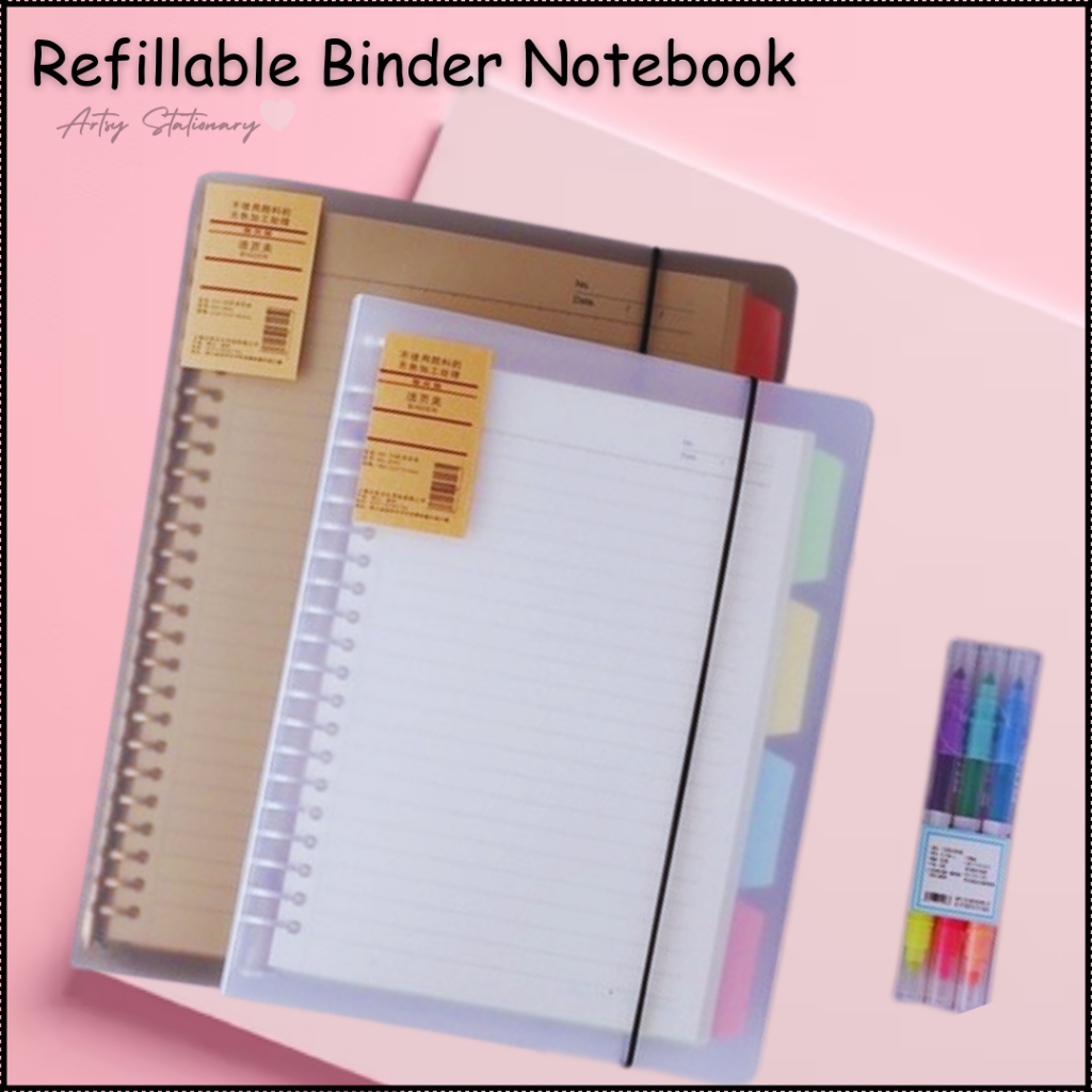 Japan Soft PP binder notebook refillable/20 26 holes