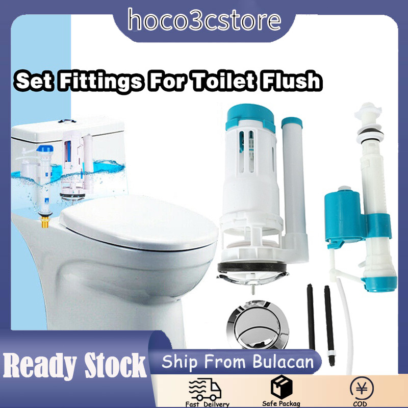 Toilet Flush Set Fittings Dual Button Flush Valve Toilet Inlet Valve