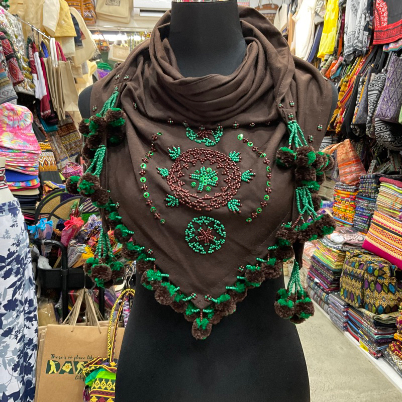 TANGKULO SCARF / Beaded Necklace / Handweave Yakan / Davao Traditional