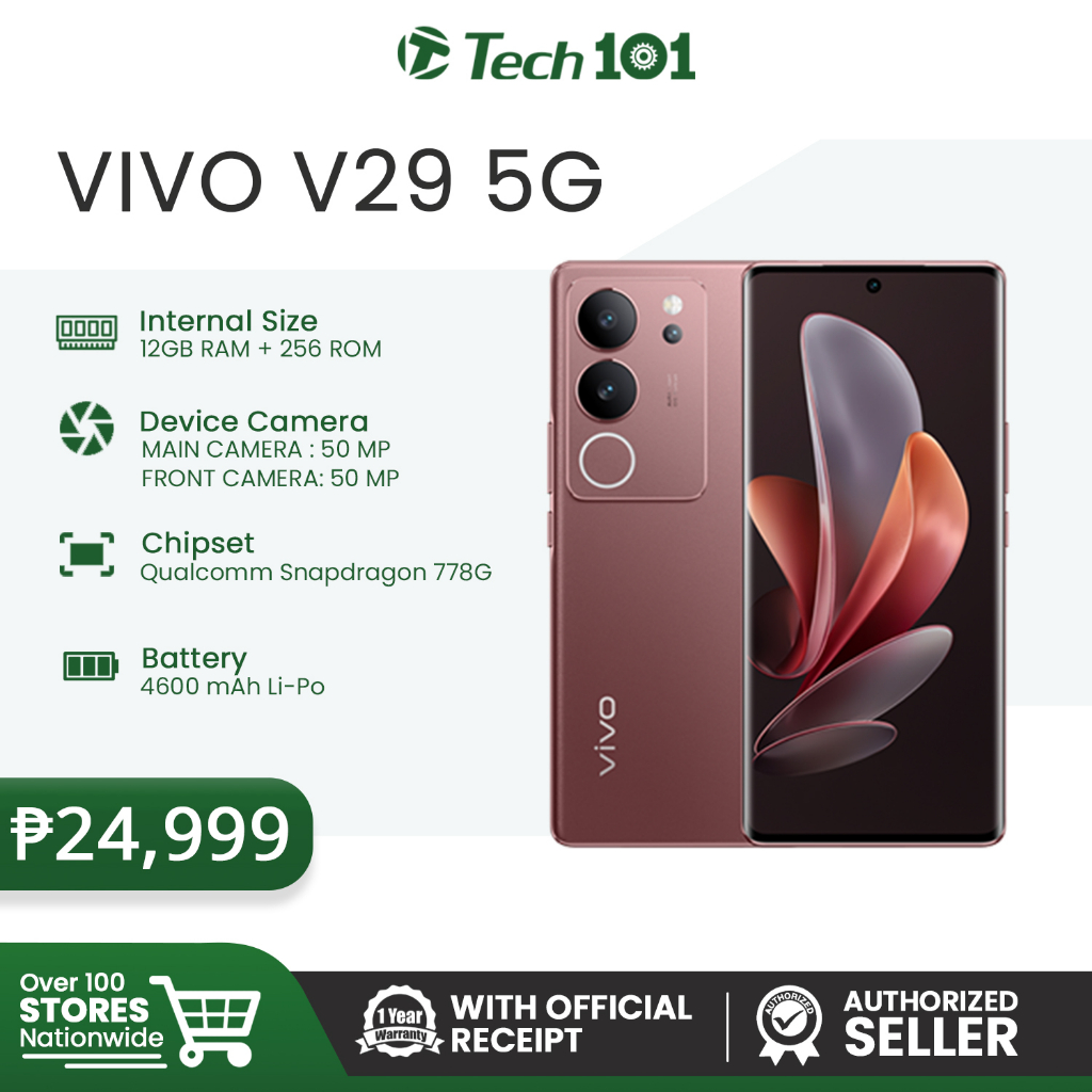 Vivo V29 5G (12GB+256GB) With Official Receipt With Warranty - Authorized  Dealer