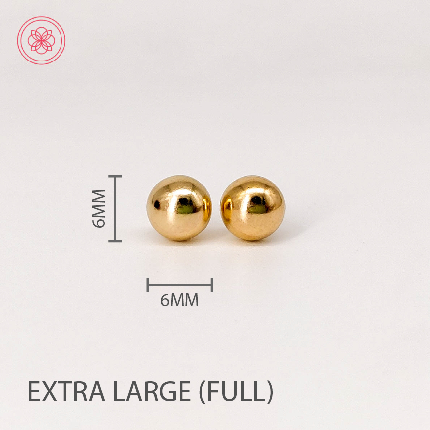 COD PAWNABLE 18k SAUDI GOLD Earrings Whole Full Ball Stud Earrings w ...