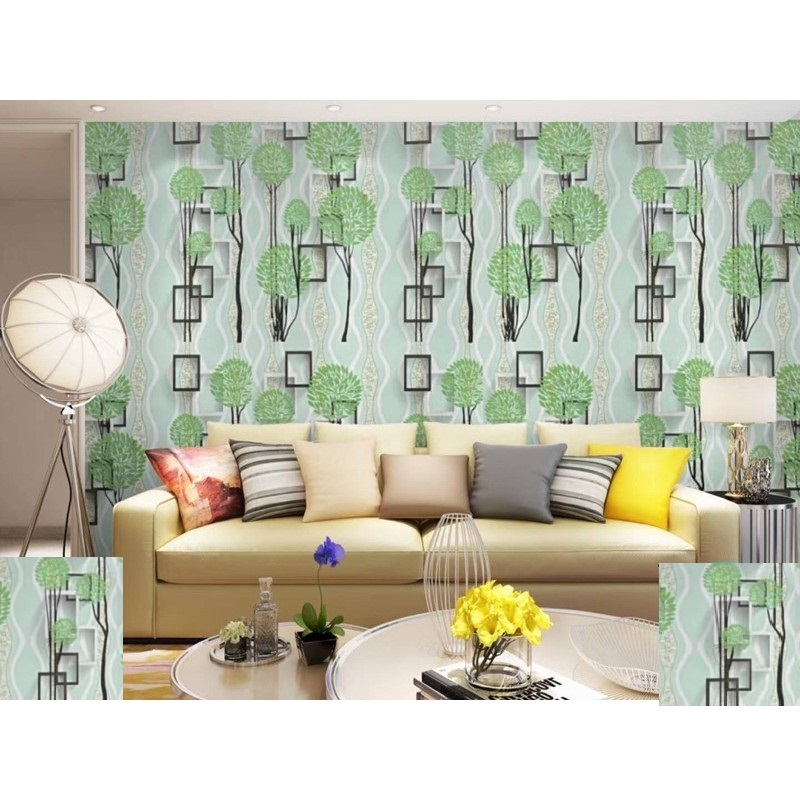 Green Tree Wallpaper Sticker Design