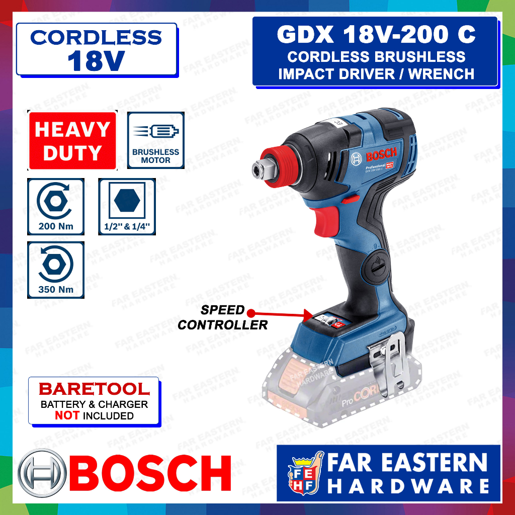 Bosch GDX 18V-200 C Cordless Brushless Impact Driver / Impact