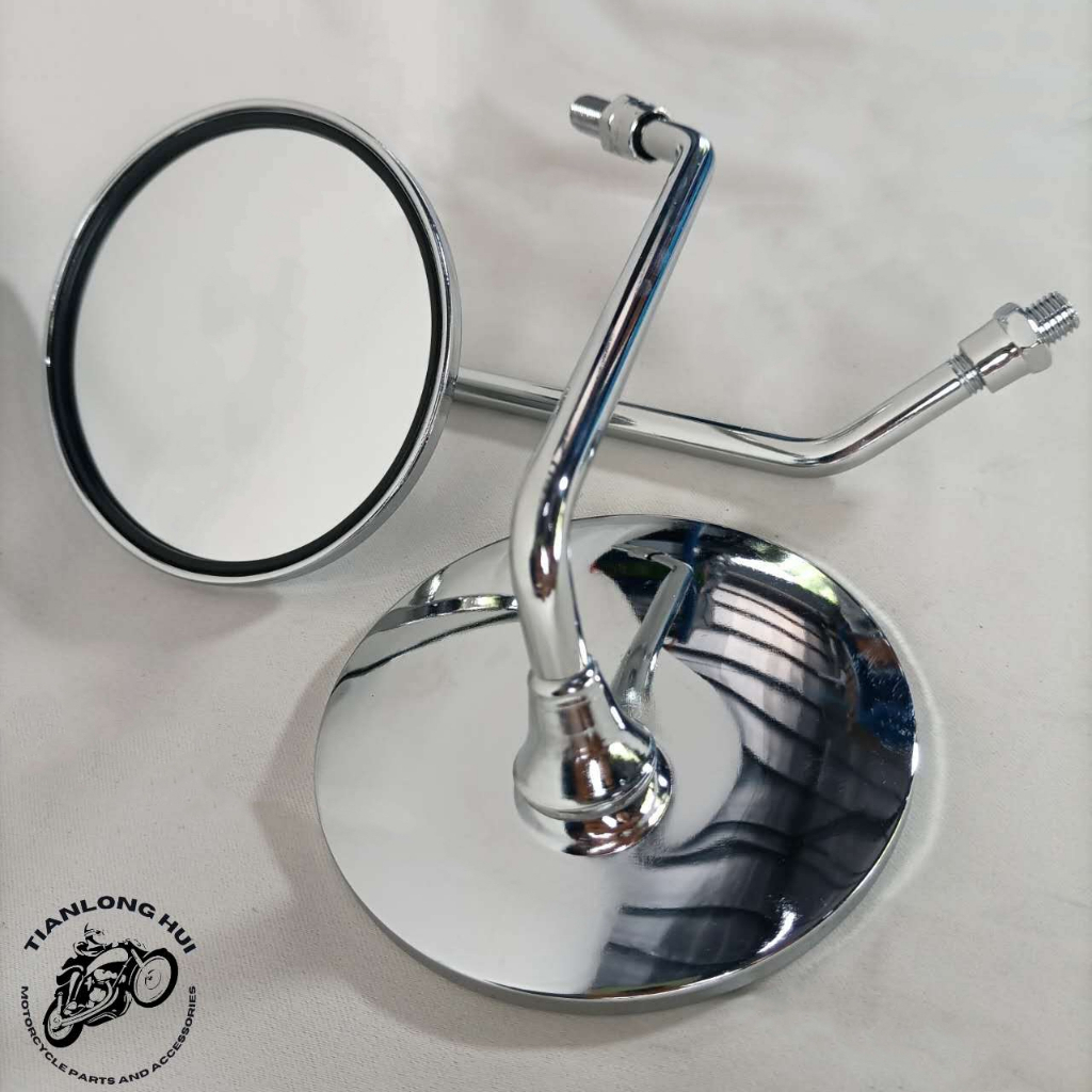 Shark KIng Rearview Mirrors Motorcycle Round Electroplated Side Mirror