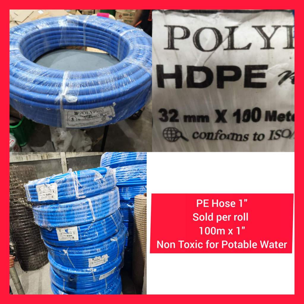 Hose HDPE Pipes Heavy Duty Poly Pipe Sold per roll 100 meters x 1 inch