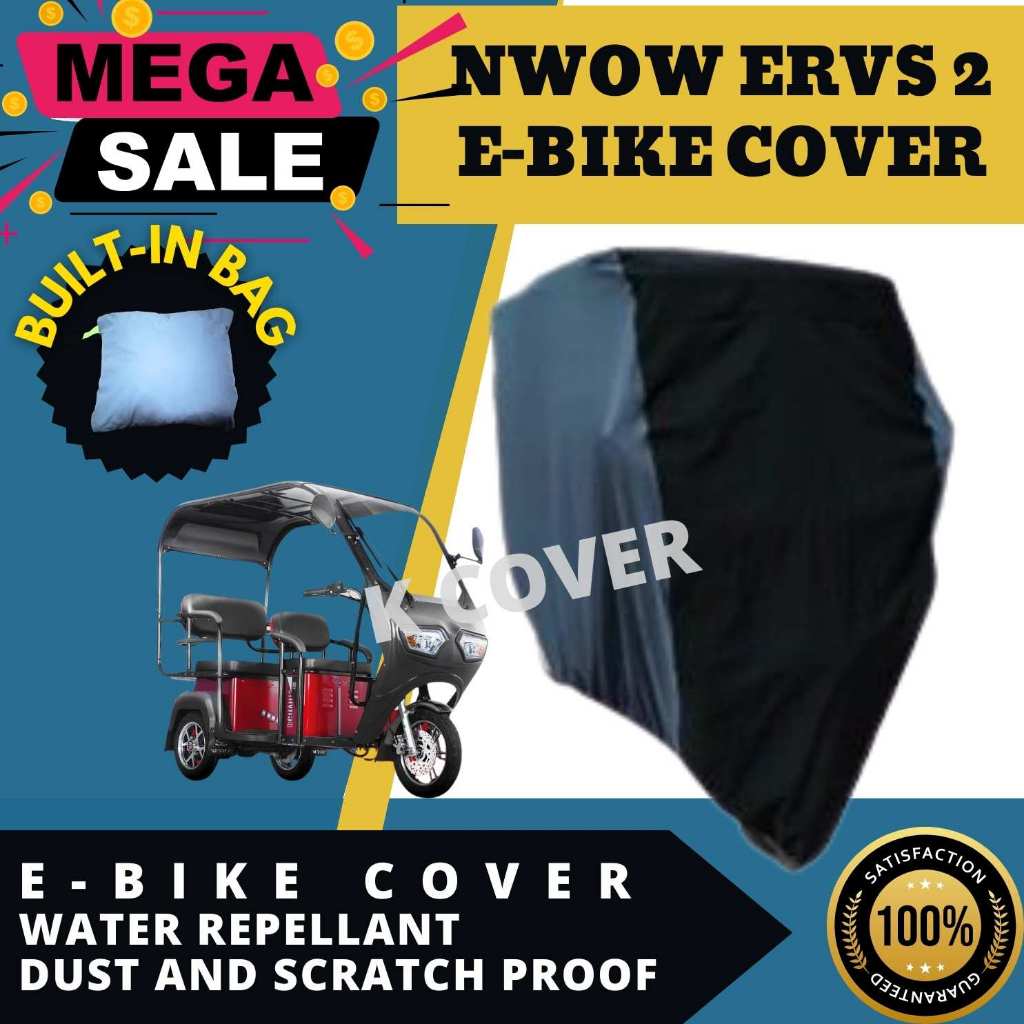 NWOW EBIKE THREE WHEELS WITH BACK PASSENGER SEAT AND ROOF COVER WATER ...