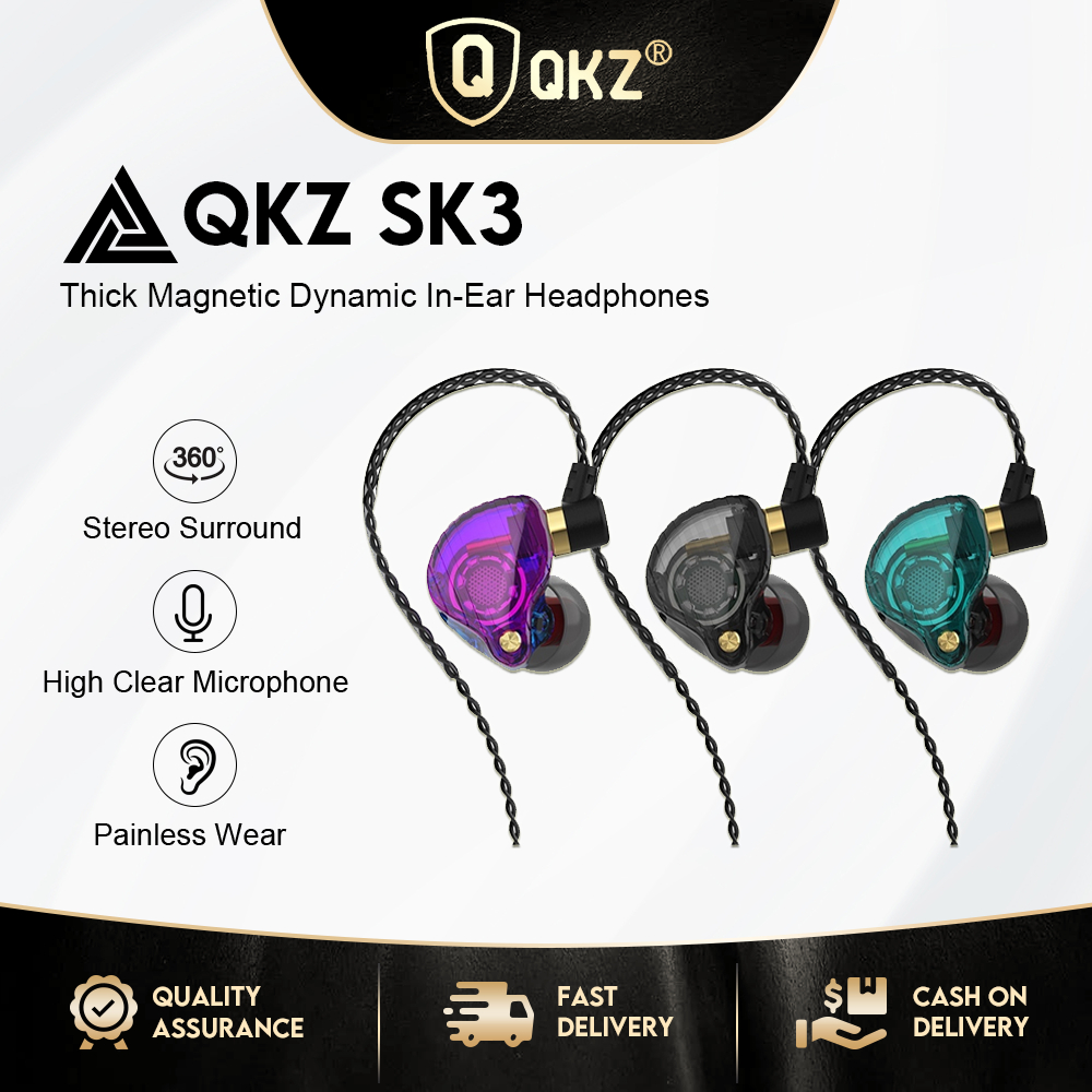QKZ SK3/SK7 Dual Driver Bass Earphone Sport Running Headset With Mic 3