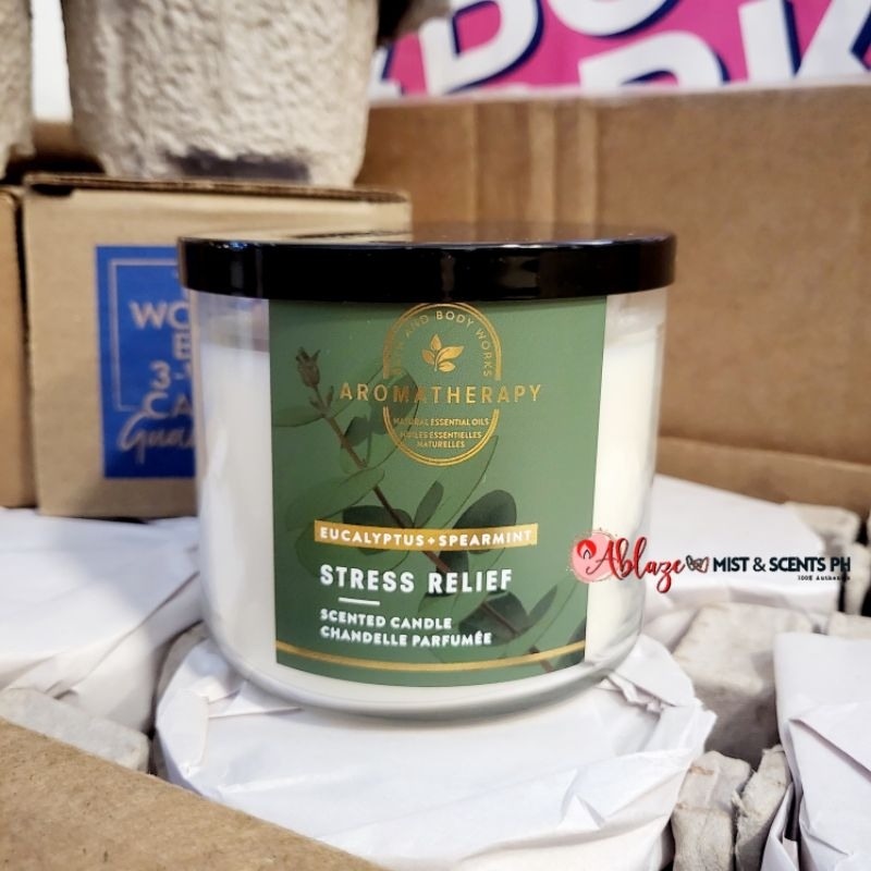 Eucalyptus+Spearmint Stress Relief 3 Wick Candle Bath & Body Works