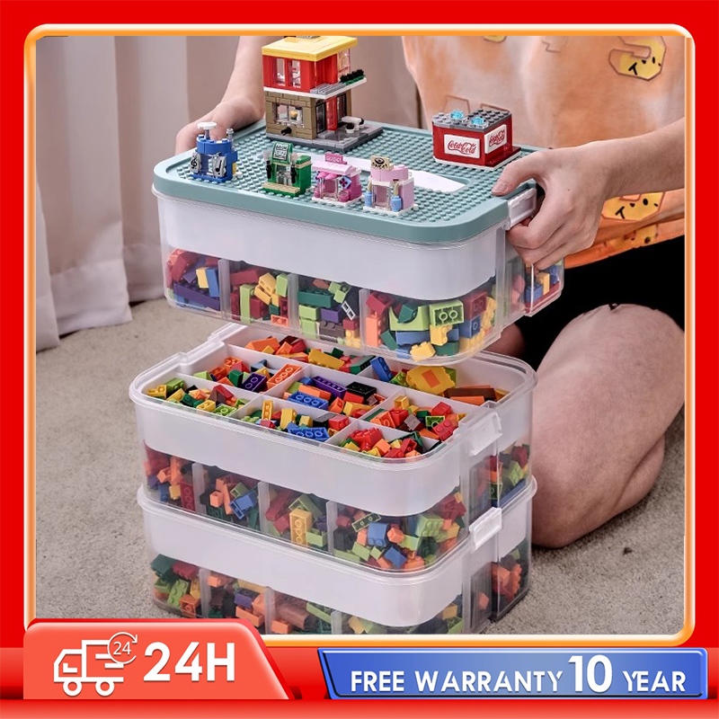 3/4 Level Storage Box Multipurpose Handle ContainerBuilding block ...