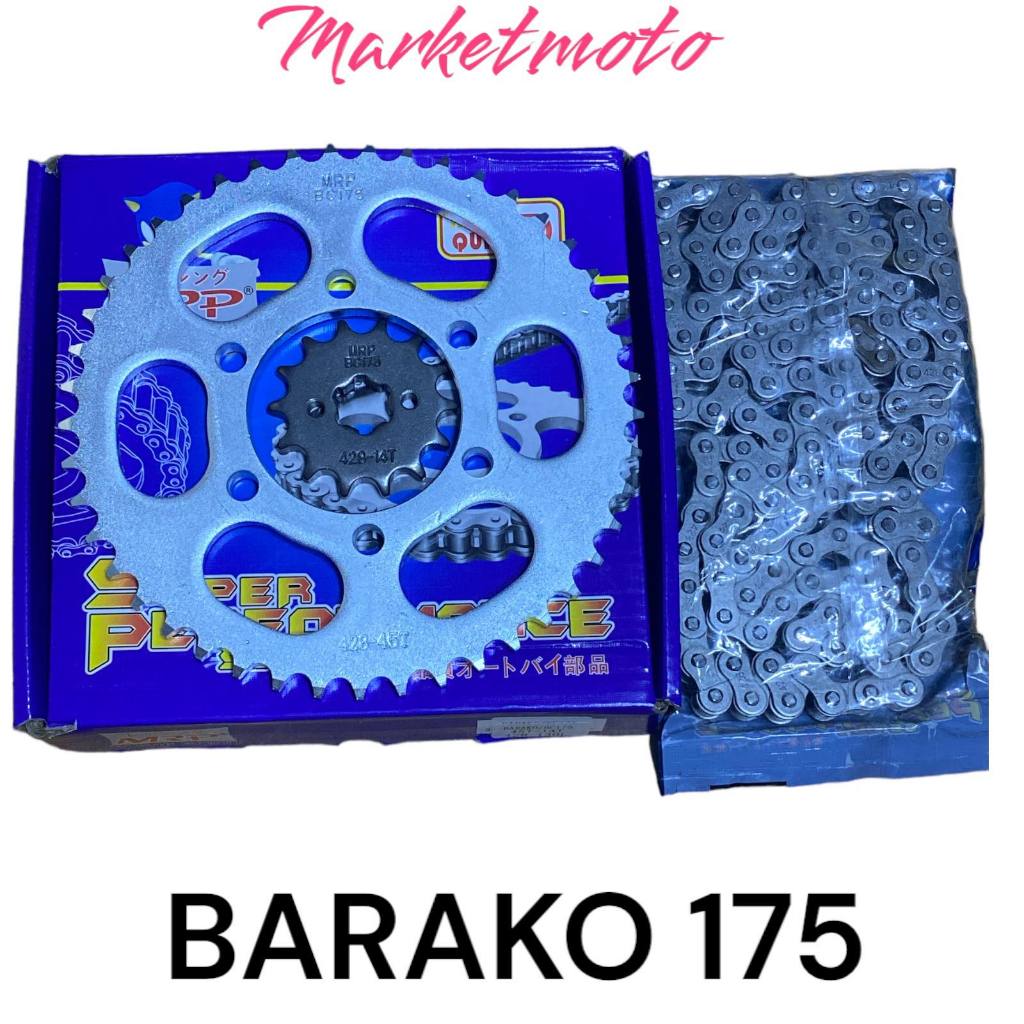 BARAKO 175 CHAINSET CHAIN SPROCKET SET 14/45/428 MRP | Shopee Philippines