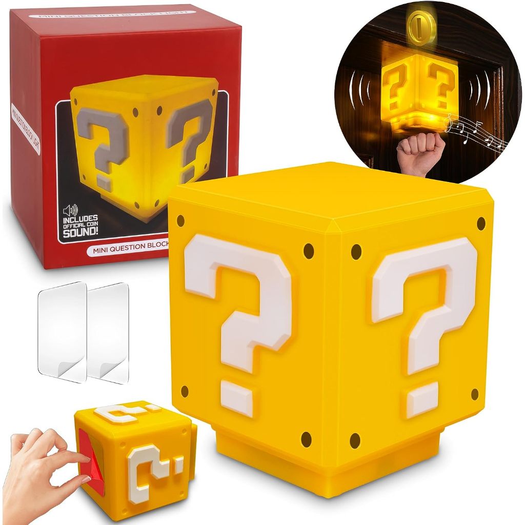 Super Mario Lamp LED Question Mark Brick Night Light USB Charging Kids ...