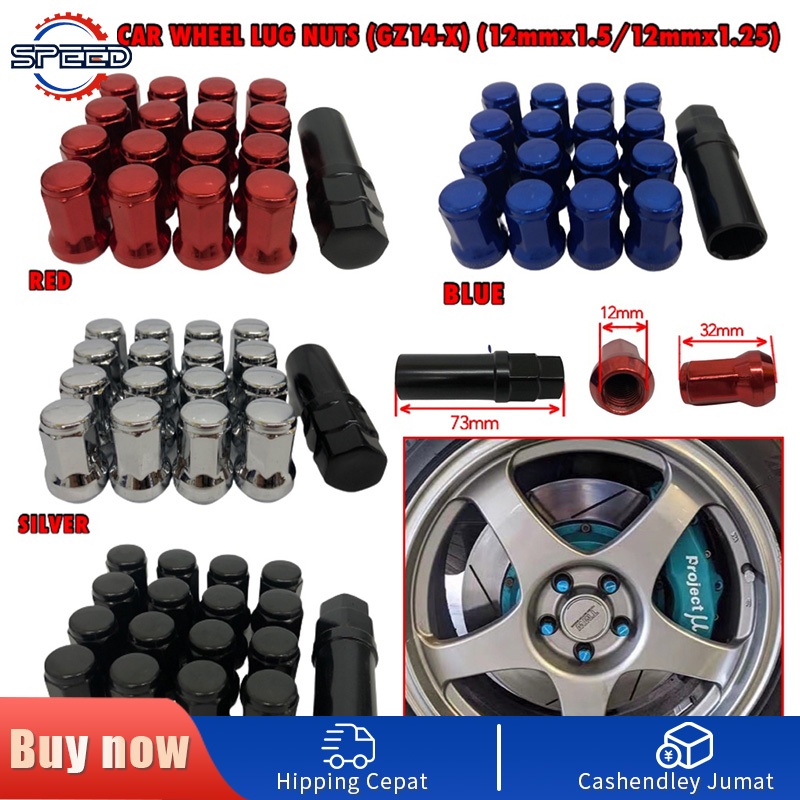 20 PCS STAINLESS STEEL CAR WHEEL LUG NUTS RAYS (M12X1.5MM) Shopee