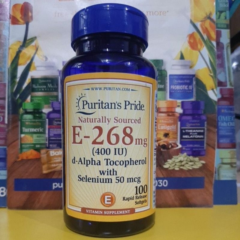 Natural Vitamin E 400iu with 50mcg Selenium 100 softgels EXPIRY 2025 November Puritans Pride