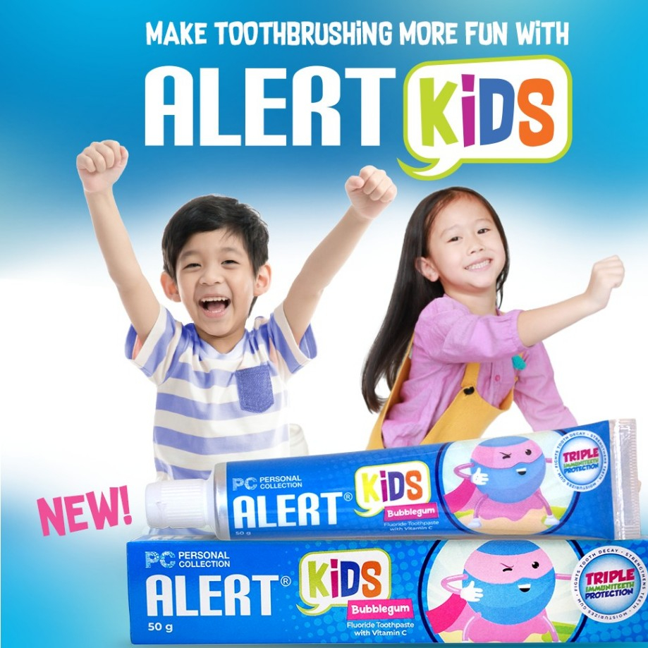 ALERT KIDS BUBBLE GUM WITH VITAMIN C FLUORIDE TOOTHPASTE | Shopee ...